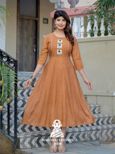 π§‘ Rustic Charm β Embroidered Rayon Kurta for Women